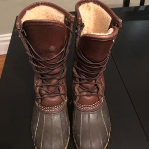L.L. Bean Duck Boots Brown And Black 7